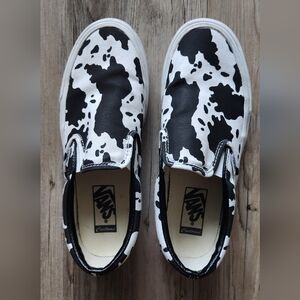 Vans customized womens platform cow print size 8